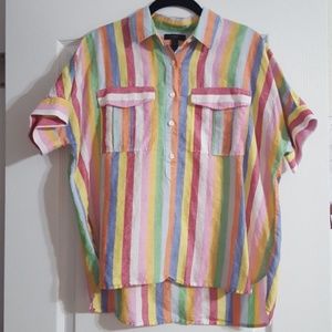 J. Crew Popover Shirt In Candy Stripe - Never worn